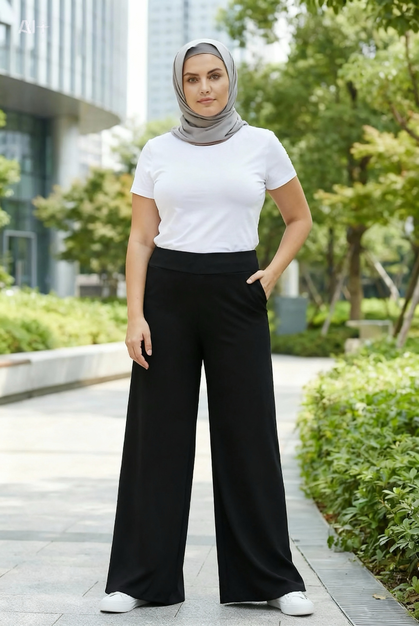 Wide Leg 3 Season Elastic Waist Pants